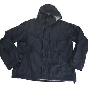 Nike Mens Sz XL Shell Zip Up Jacket With Hidden Hood Dark Blue